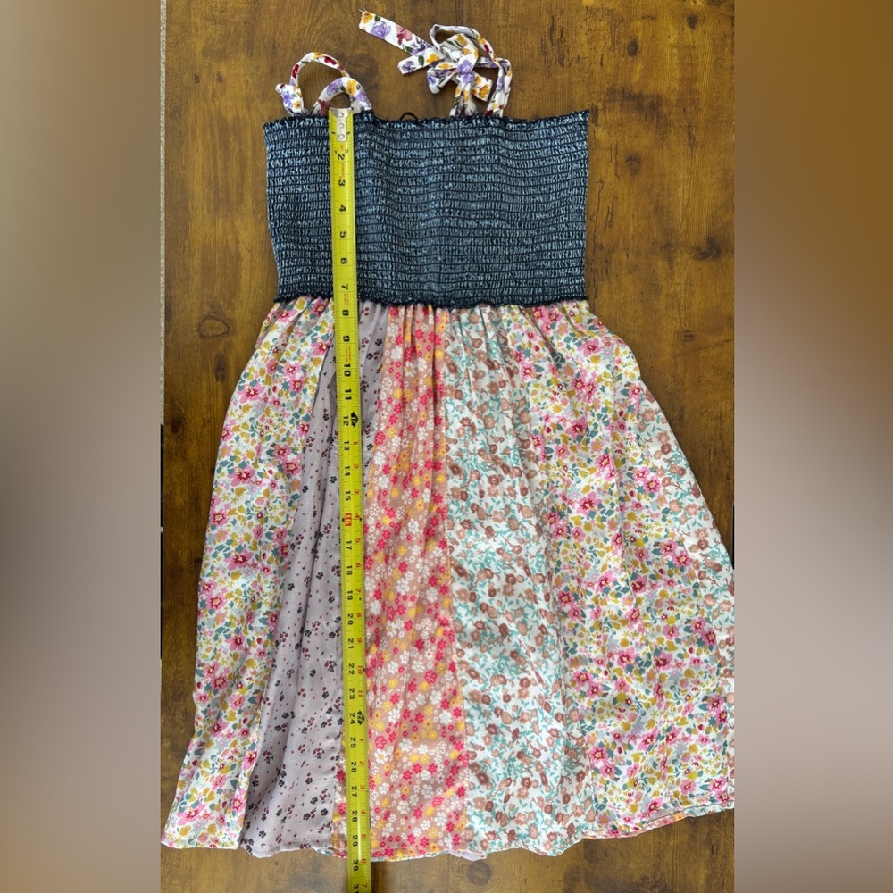 Young Threads Boho Patchwork Floral Smocked Mini … - image 7